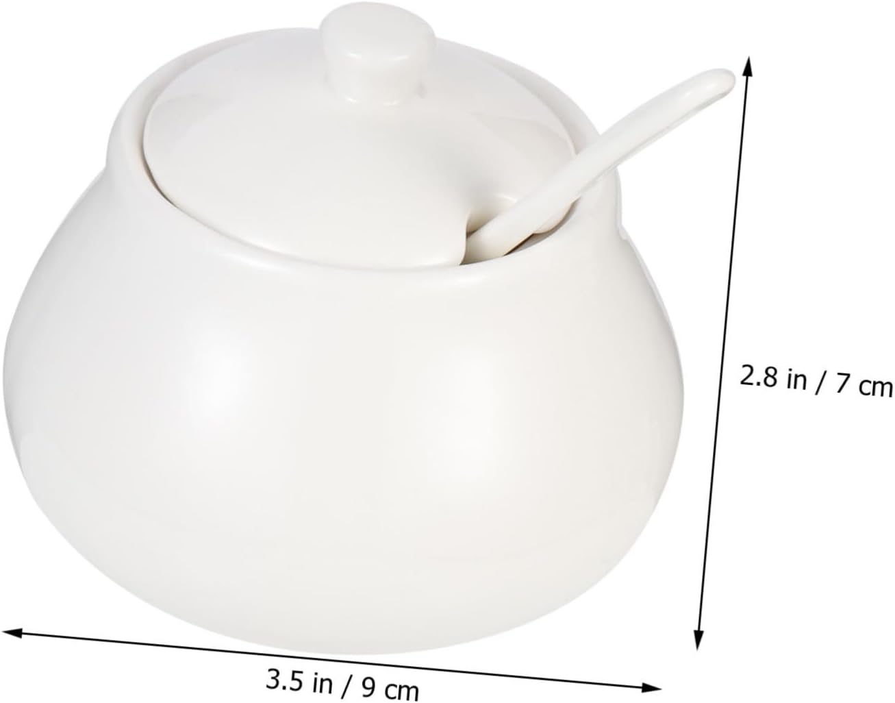 Alipis White Ceramic Sugar Bowl with Lid for Coffee Bar Storage