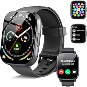 Smartwatch Herren Damen mit Bluetooth Anrufe, 1.95″ HD Fitnessuhr mit Pulsuhr/Schlafmonitor, Smart Watch 112+ Sportmodi, Fitness Tracker mit Schrittzähler, IP68 Wasserdicht Sportuhr für Android iOS