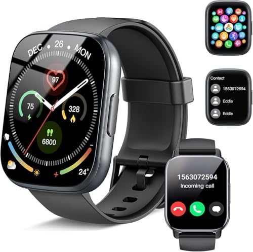 Smartwatch Herren Damen mit Bluetooth Anrufe, 1.95" HD Fitnessuhr mit Pulsuhr/Schlafmonitor, Smart Watch 112+ Sportmodi, Fitness Tracker mit Schrittzähler, IP68 Wasserdicht Sportuhr für Android iOS
