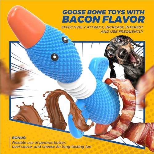 Vitscan verbesserte Nylon-Gänsehundespielzeuge für Aggressive Kauer, robuste Hundespielzeuge für große Hunde mittlerer Rasse, robuste Hundekauspielzeuge zum Zahnen。