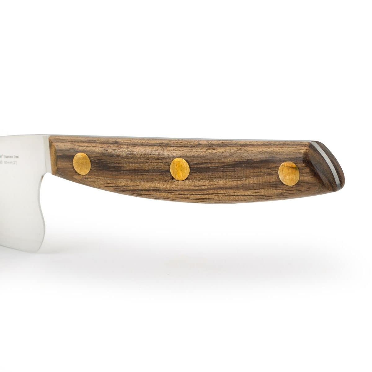 Arcos Cuchillos de Queso - Set de 3 - Acero Inoxidable NITRUM, Mango de Madera Ovengkol FSC, Corte Preciso y Duradero, Sostenible, Serie Nordika