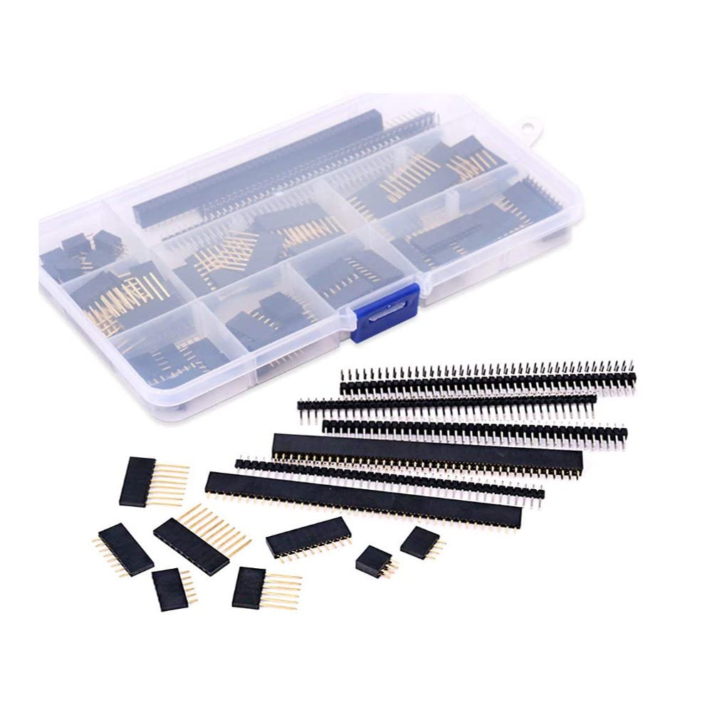 Glarks 147Pcs 2.54Mm Pitch Dubbel/Enkele Rij Vrouwelijke Header Kit Lange en Korte Naald