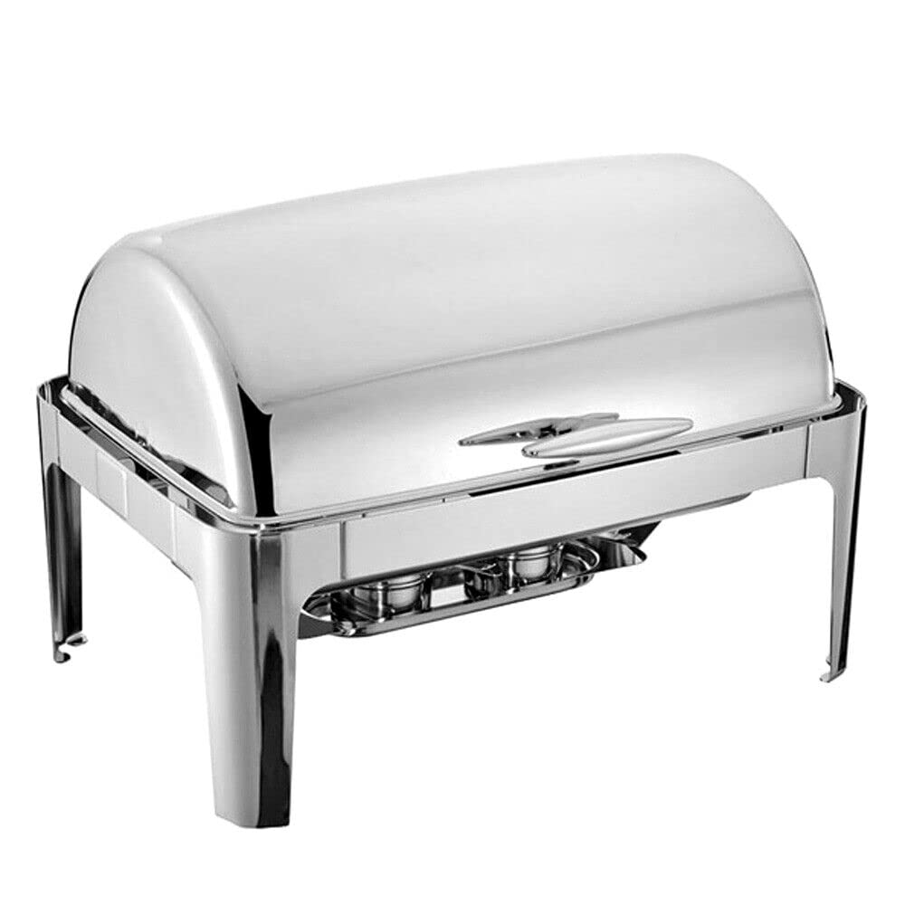 Set scaldavivande professionale Chafing Dish da 9 l, in acciaio inox, per buffet, colazione, feste (1 serbatoio dell'acqua + 2 contenitori per la combustione)