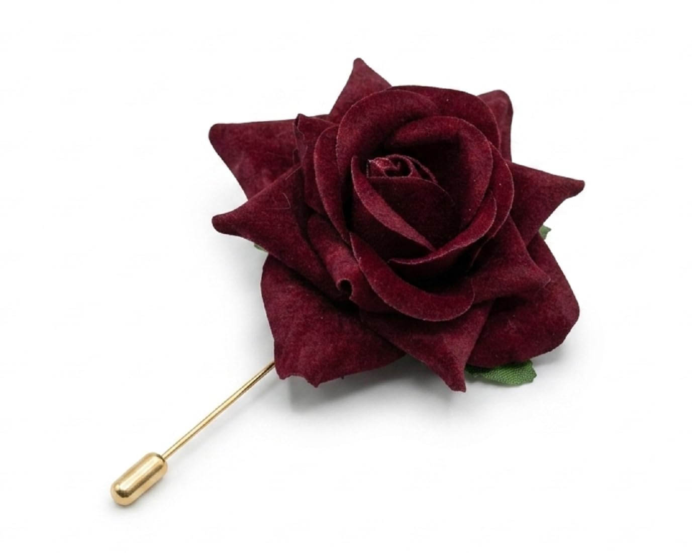 FashMade Maroon Handmade Fabric Rose Lapel Pin Men Suit Boutonniere Flower Wedding Brooch Badge-image-46
