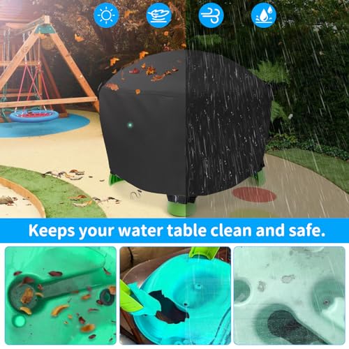 STARTWO Kids Water Table Cover Fit Little Tikes Spiralin' Seas Waterpark Play Table, Waterproof Outdoor Toys Cover - Black (Cover Only) by STARTWO - Image 5