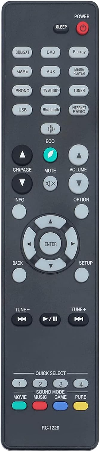RC-1226 Replace Remote Control fit for Denon Network AV Receiver AVR-S640H image 4