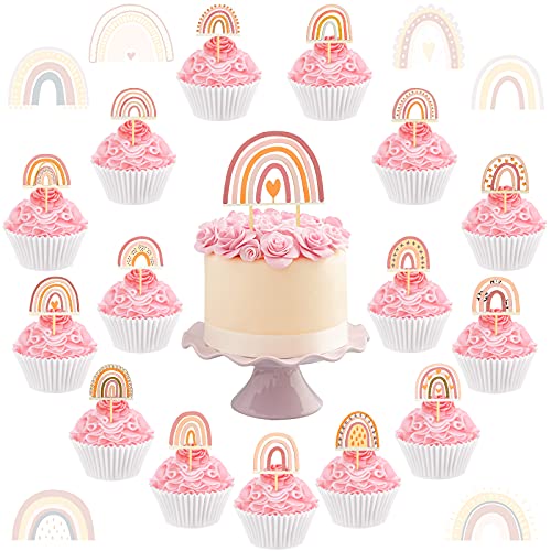 16 Pieces Wooden Boho Rainbow Cake Toppers Including Big Boho Cake Topper 15 Pieces Boho Rainbow Cake Topper Pastel Rainbow Cake Topper Rainbow Baby Shower Toppers Boho Baby Shower Cake Topper #TOP6