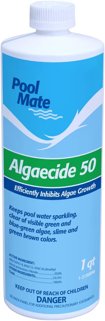 Pool Mate 1-Quart 12-Pack Premium Algaecide 50, Algaecide for Pool, Made in USA