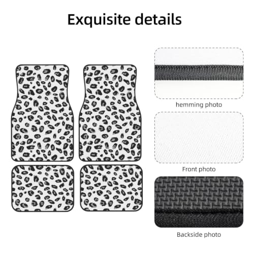 Alfombrillas de leopardo gris y negro para coche juego de 4 piezas antideslizantes de neopreno 3