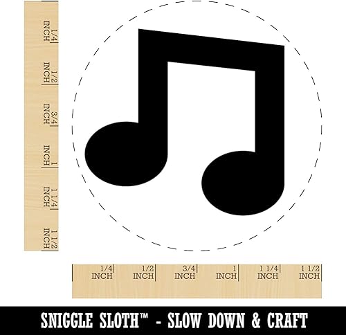 Miniatura 10 de Music Eighth Notes - Sello de goma autoentintado para sellar tinta, planificadores de manualidades, tamaño pequeño de 34 pulgadas, tinta morada