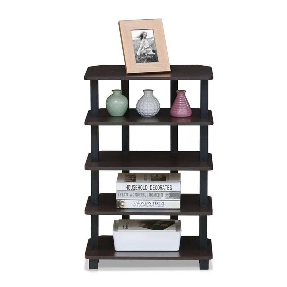 Furinno Turn-N-Tube Scaffale Multifunzione 5 Ripiani, Nero