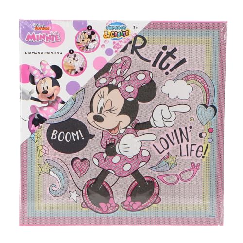 Disney - Minnie Mouse - Diamond Painting Set XL - Incluye Marco y Todos los Accesorios - Licencia Oficial - Niños +3 años
