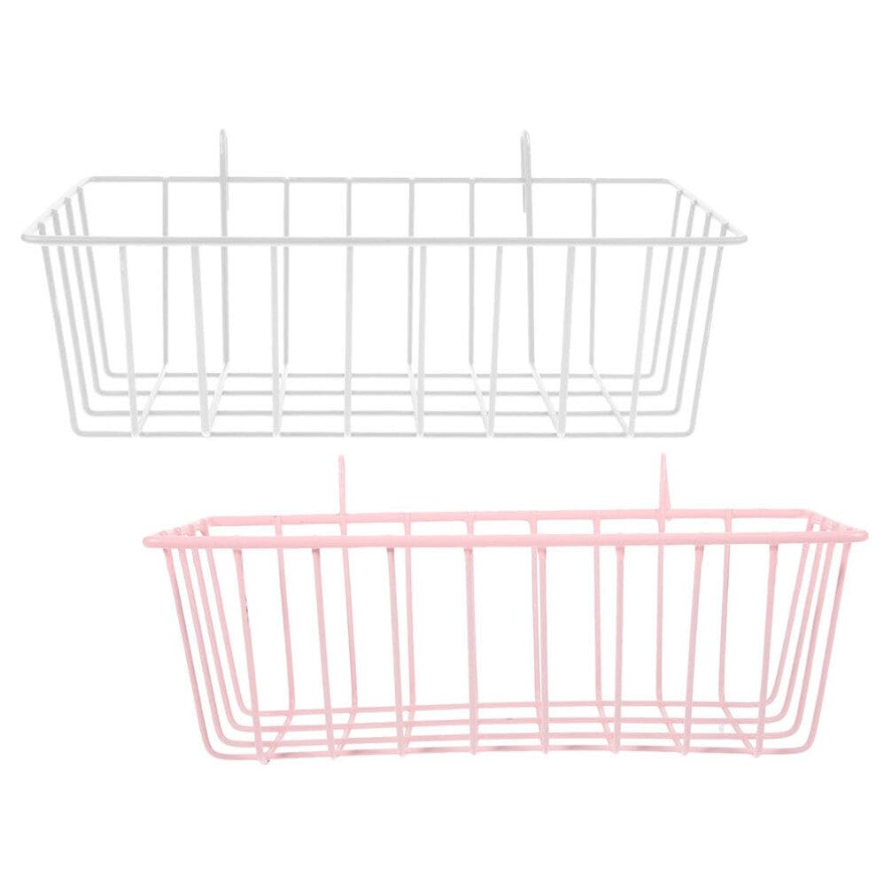 Happyyami Hay Feeder for Rabbit, 2pcs Metal Guinea Hay Rack Heavy-duty Metal Frame Hay Holder Over The Cabinet Basket for Bunny Chinchilla with Hook Grass Holder