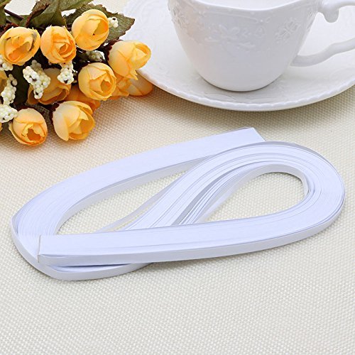 Zadaro Paper Quilling Set 240pcs Strips 5mm52CM Solid Color Origami Paper DIY Hand Crafts(White)