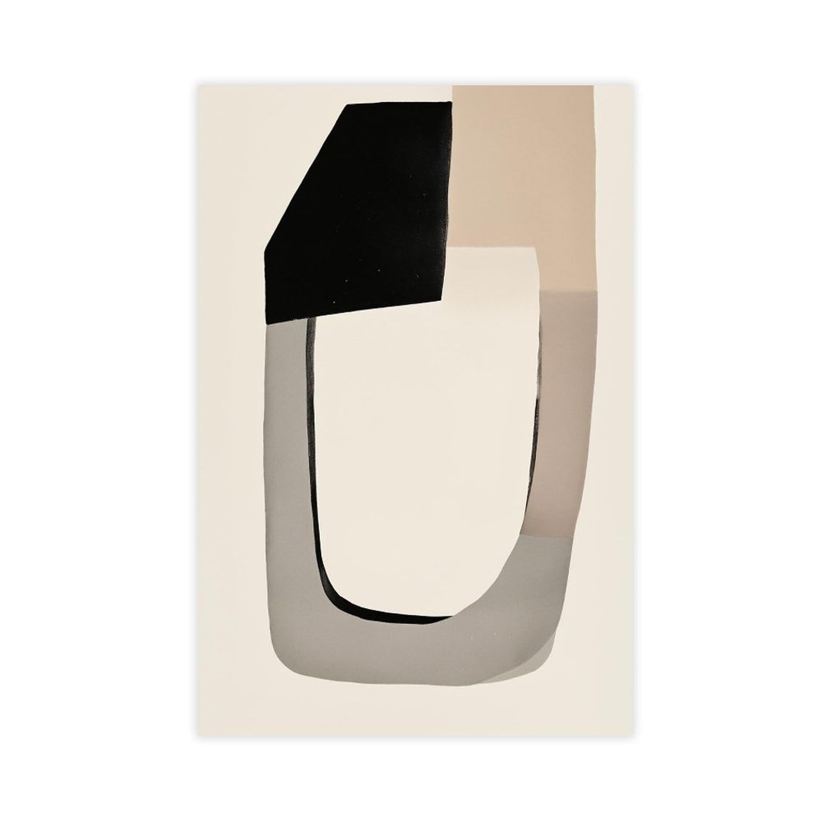 Zguols Beige Abstract And Minimalist Poster 24 Canvas Poster Bedroom Decor Sports Landscape Office Room Decor Gift Unframed Print 24" L X 36" W