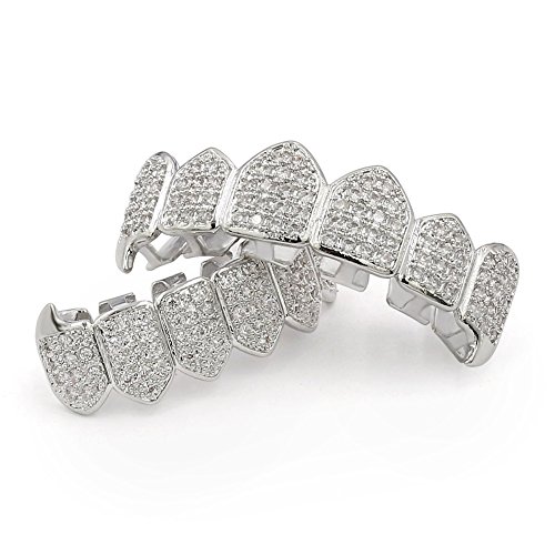 Grillz para dientes chapados en oro 18K estilo hip hop miniatura 5