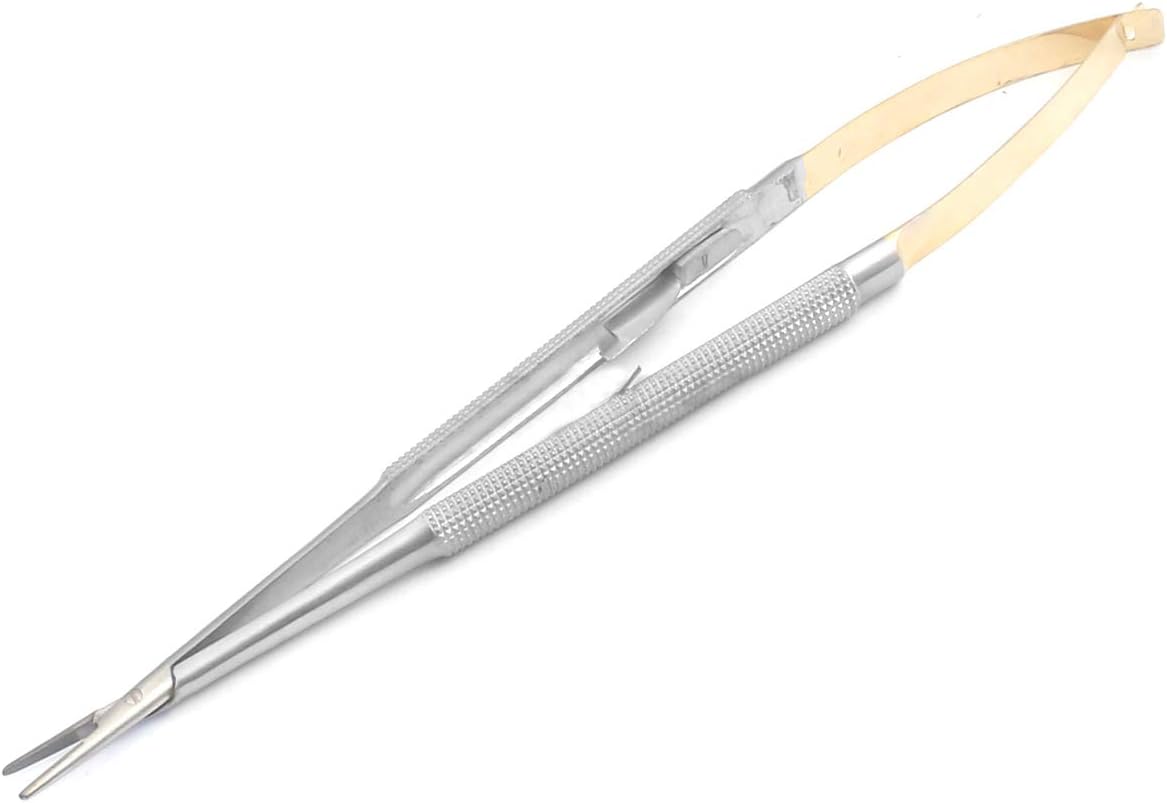 OdontoMed2011ยฎ T/C Castroviejo Needle Holder 9" Straight with Lock Round Handle TC Dental Instruments ODM