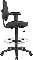 Vista 8 de Boss Office Products B1691-BK Stand Up Taburete de dibujo de tela con brazos ajustables en negro