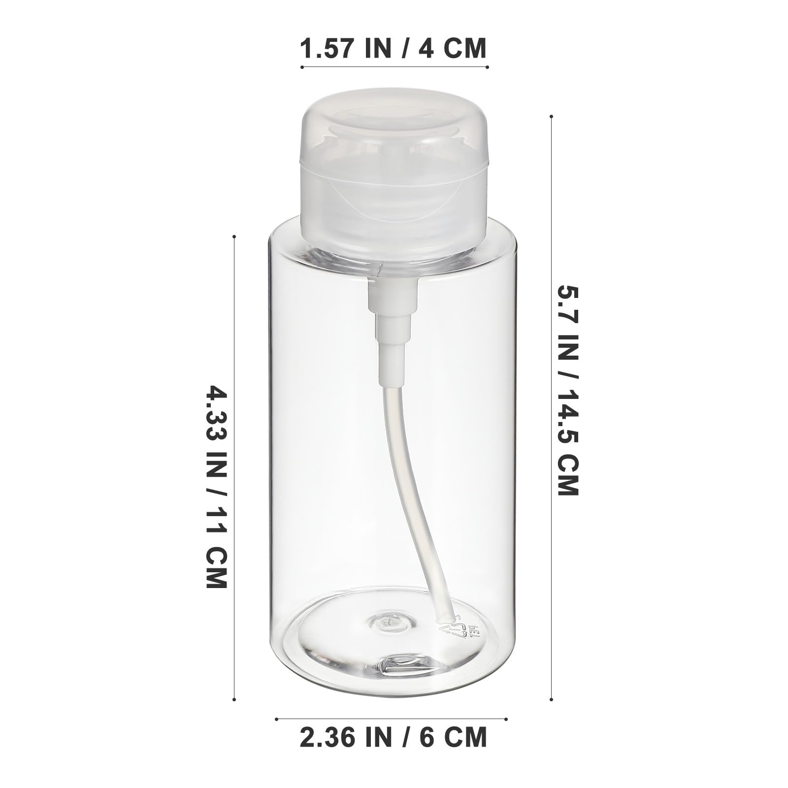 Petg - Dispenser di liquido per rimuovere lo smalto 300 ml, trasparente, 2 pezzi, pompa per cosmetici e viaggi, flacone dosatore per rimozione per unghie