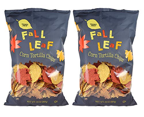 Trader Joe\'s Fall Leaf Colorful Autumn Festive Corn Tortilla Chips - 2 Pck (28 oz)