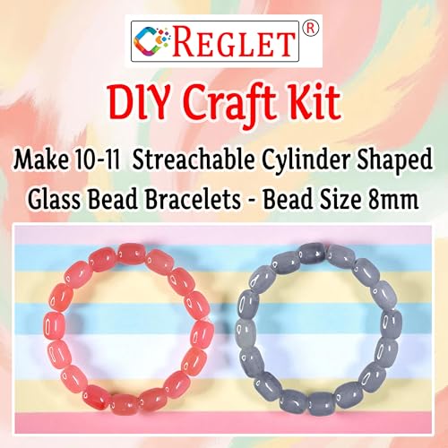 Image of 215 Pcs Cylinder Glass Beads for Jewellery Making Kit - Glass Beads for Bracelet Making Kit - Bead Craft - 8 * 11 mm