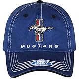 Ford Mustang Herren Mütze, Tri-Bar, Pony, verstellbar, Cap Blau, Baseball-Kappe