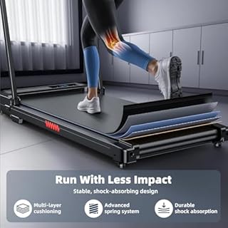Walking Pad Treadmill for Home - Folding Treadmills with Handle Bar Portable Compact Fold up Indoor Foldable Handles Electric Walk Pads Small Spaces Mini Running Quiet Under Bed Office