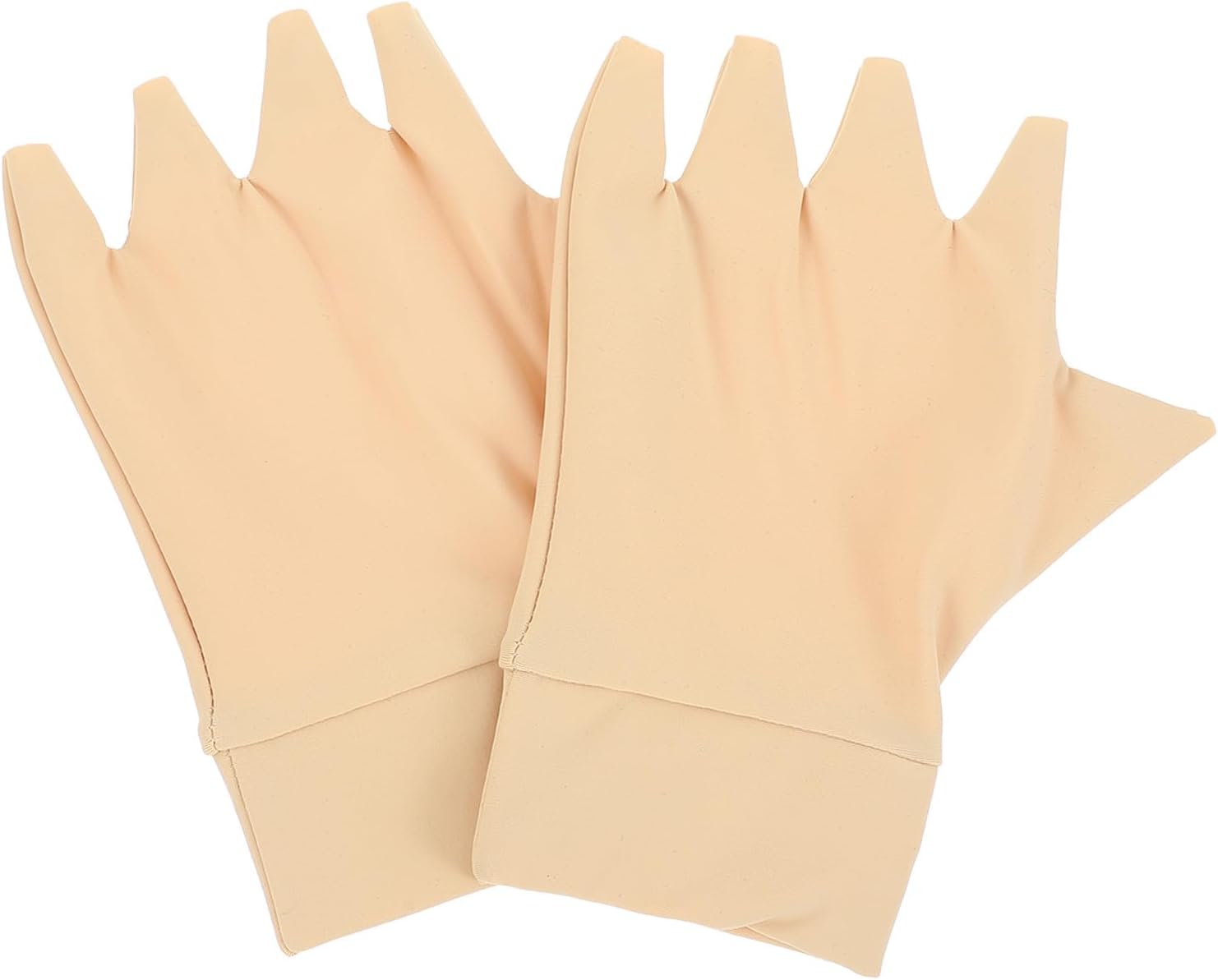 ARTIBETTER Compression Arthritis Gloves for Adults, Half Finger Breathable Nylon Gloves for Swelling Relief and Joint Support, Skin Color, 1 Pair, Suitable for Hand and Rehabilitation