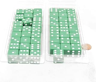 Blue Dice with White Pips Squared Corners 19mm (3/4in) Bulk Pack of 50 Wondertrail
