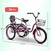 Adult Tricycle Three Wheel Bike 3 Wheel Bikes, Tricycle 16/18 Inch 3 Wheel Bikes Cruise Bicycles Comfortable Two-Seater, Three-Wheeled Bicycles Cruise Trike With Shopping Basket For For Kids Boys #2