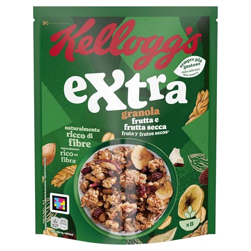 Kellogg's Cereali Extra | Gusto Frutta e Frutta Secca | Granola con Avena Croccante | Confezione Singola da 375g (1 x 375g)