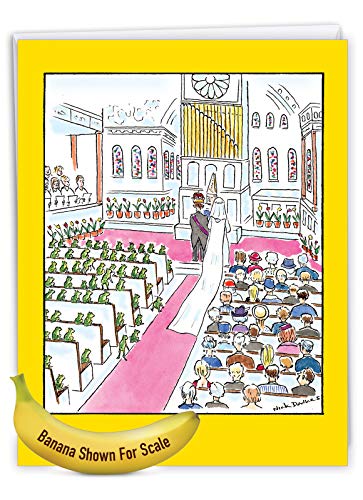 Nobleworks Wedding' Funny Congratulatory Card For The Newly Weds With Envelope (Large 8.5 X 11 Inch) - You Found Your Frog Prince Charming Congratulations Card - Husband And Wife Stationery J4964 #TOP7