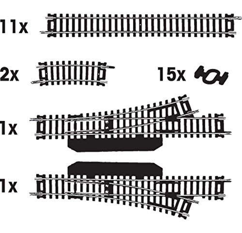 Mehano F102 Additional (30 Pcs) Ho Scale Tracks Set 2-Made in Slovenia, Multi Colour