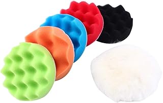 Car Polishing Pad Kit, 7Pcs Buffing Pads Polishing Pads Backing Plate Pads Kit Car Polisher with M14 Drill Adapter Kit for Car Sanding, Polishing,Sealing Glaze
