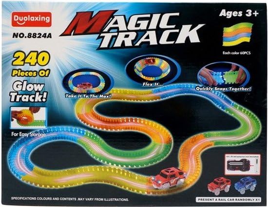 Im Dunkeln leuchten - magische Rennstrecke - 240er erweiterbar - flexibel Magic Track - Auto