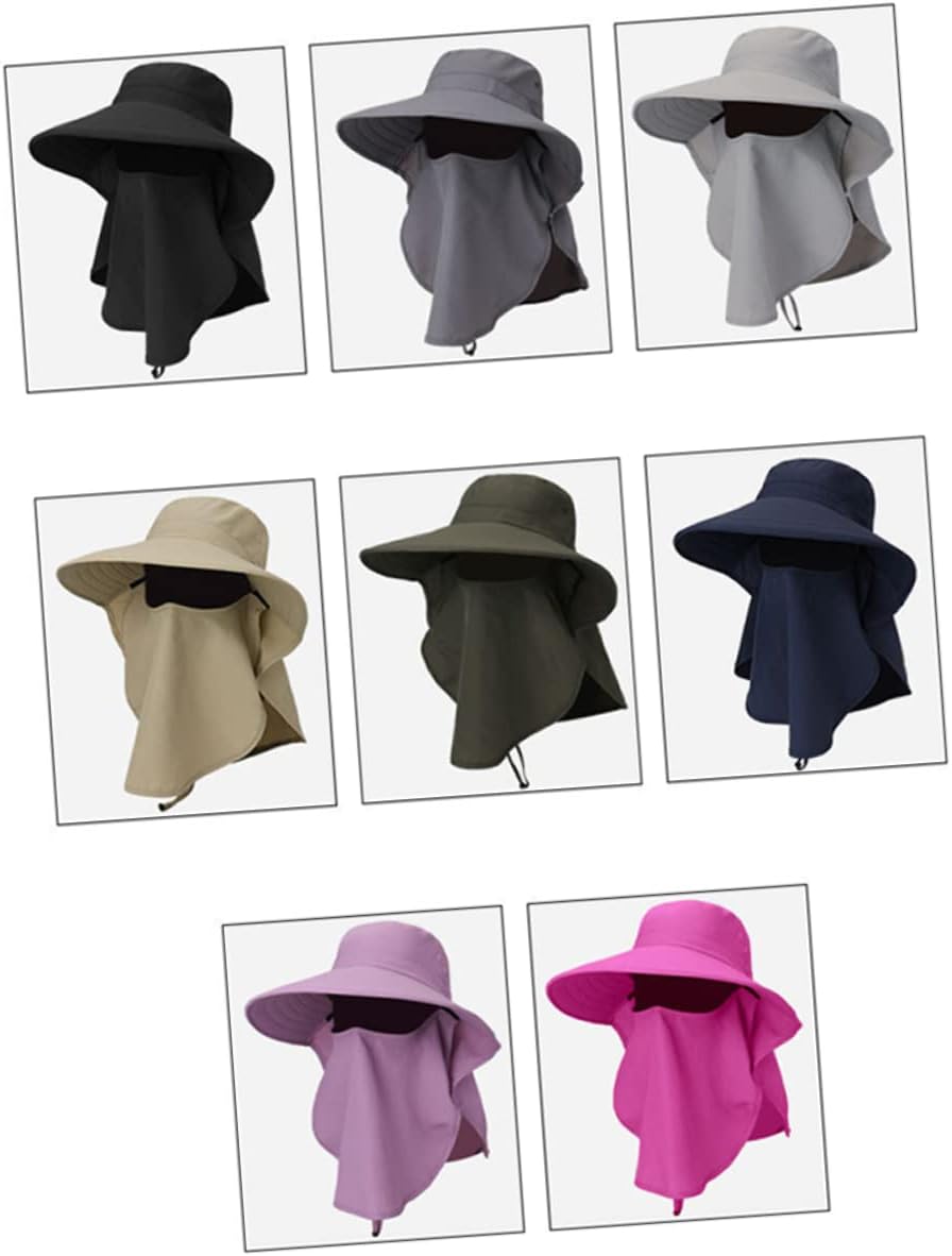 Fishing Hat Sun Visor Hat Summer Hat Sun Fishing Cap Neck Scarf Net Fishing Flap Hat Fishing Bucket