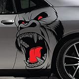 Large Ferocious Gorilla Head Pattern Car Decal Stickers SUV Side Cool Animal Hood...