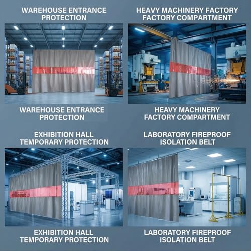Pantalla de protección para Soldadura, Manta ignífuga con Ventana de visualización, Cortina divisoria Industrial - Panel Resistente al Fuego