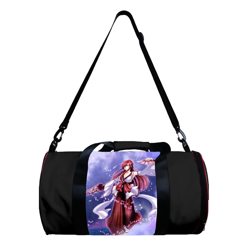 Zhongkaihua FAIRY TAIL Cylinder Crossbody Bag Large Capacity Multifunctional Sports Swimming Gym Duffle Bag,Anime Printed Pattern Casual Travel Portable Bag
