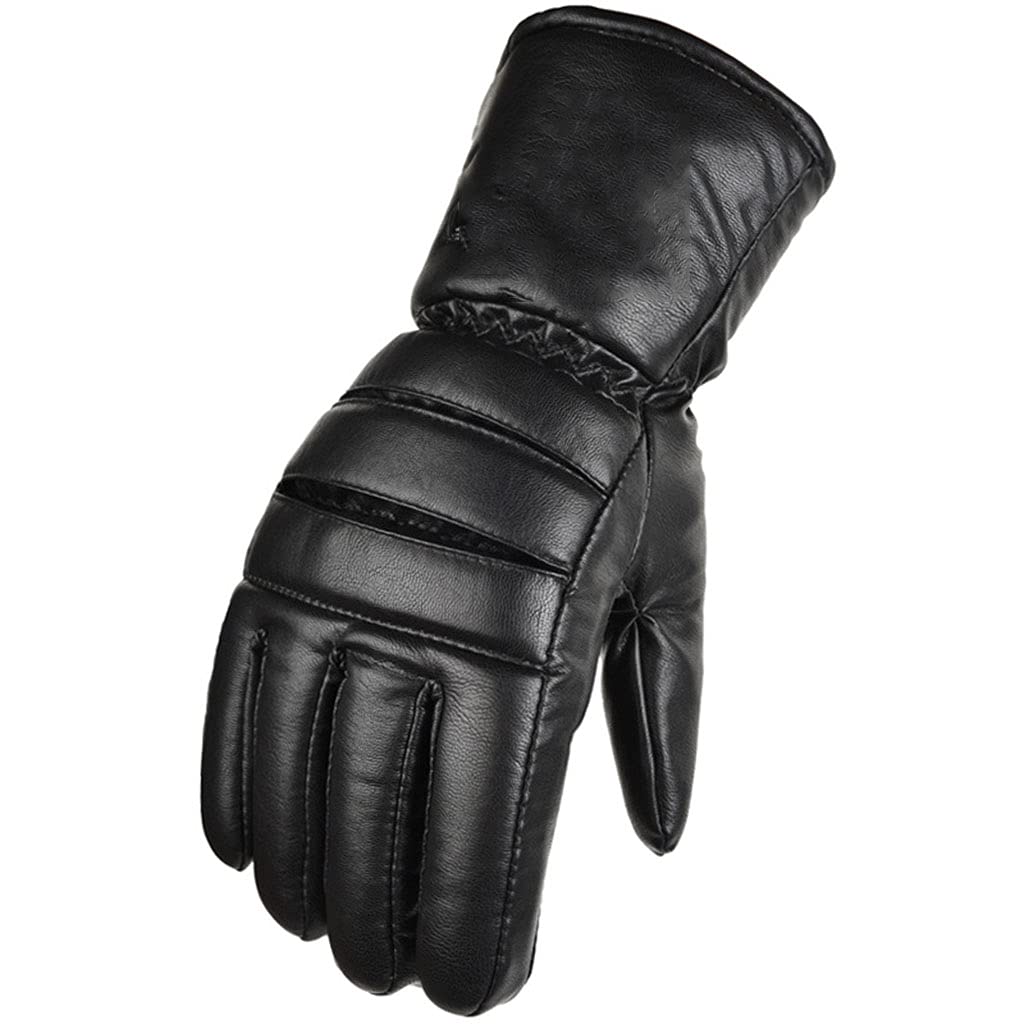 CHEWYNP Guantes de Cuero para Motocicleta, Impermeables y Resistentes al Viento, para Montar en Bicicleta, para Invierno, Ciclismo, Caza, Pesca, esquí, Nieve, Guantes aislantes, Calentador