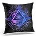 Awowee Poszewka na poduszkę 45 x 45 cm / 18 x 18 cali 'All Seeing Eye Pyramid i Wolnotwarzowa duchowych Symbole Alchemia Dekoracja domu Poszewka na poduszkę Kwadratowa Poszewka na poduszkę na łóżko Sofa