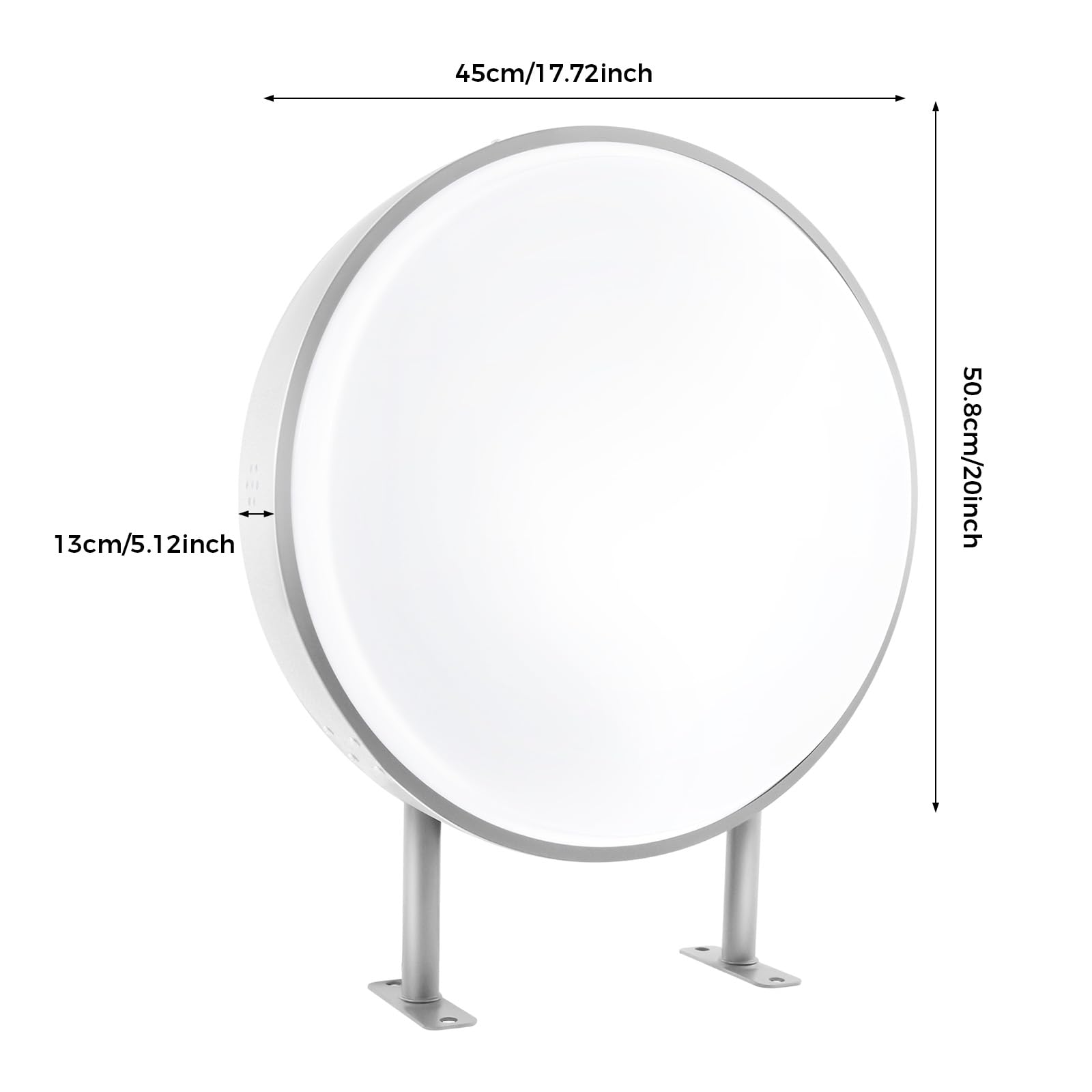 Boîte lumineuse à LED Double Face Ronde Panneaux Lumineux Enseigne lumineuse 50 cm Signe d'éclairage Extérieur,Convient pour Cafés, Bars, Salons de Beauté, Restaurants
