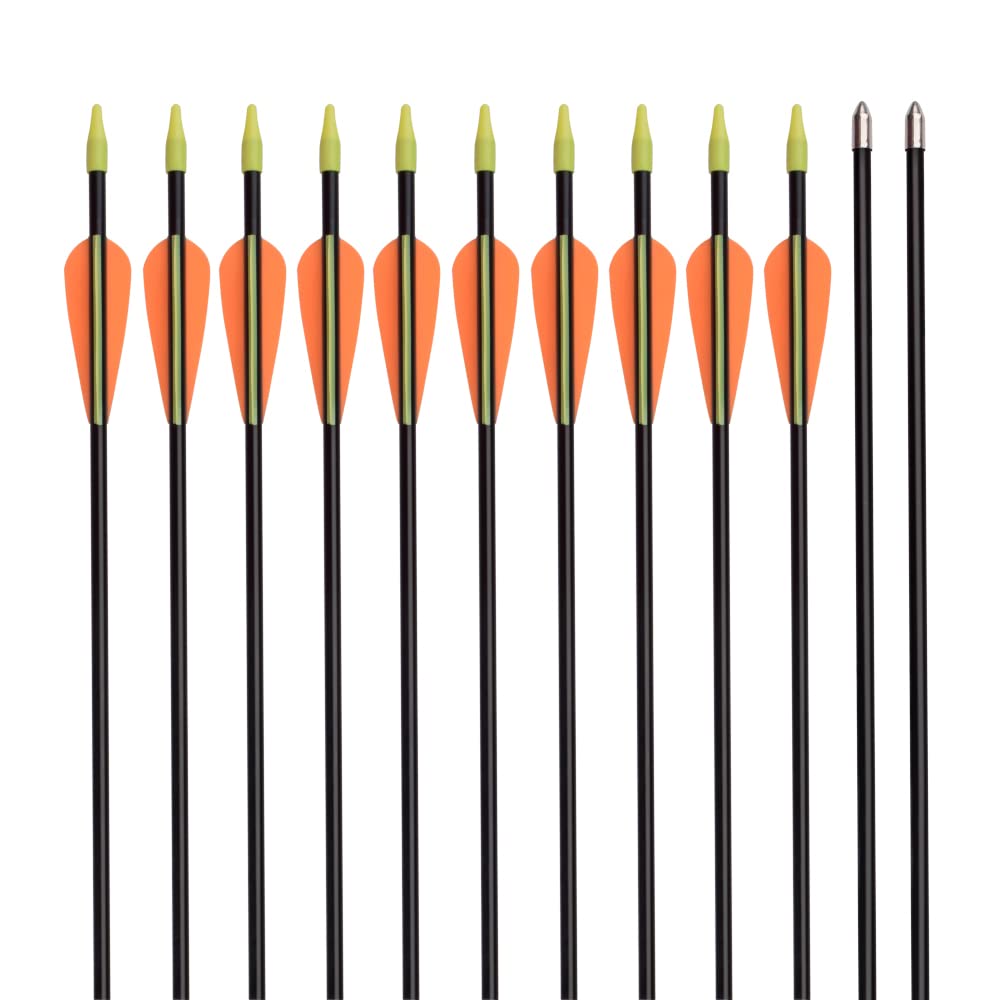 NIKA ARCHERY 28 30 31 Zoll Pfeil Fiberglas-Bogenschießen-Zielpfeile – Übungspfeil oder Jugendpfeil für Recurvebogen-Compoundbogenschießen (6/12 Stück)