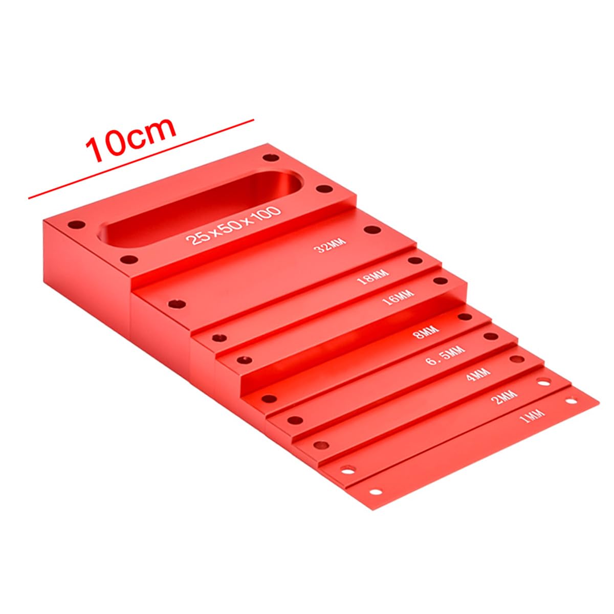 Lot de 9 Blocs de jauge de Hauteur pour Le Travail du Bois, Ensemble de Cales de Mesure pour scie à Table en Alliage d'aluminium, Blocs de Mesure pour Une Hauteur d'outil Rapide et précise