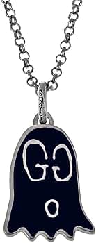 GUCCI ブラックメタル ネックレス グッチ インターロッキング〕ネックレス ・スターリングシルバー