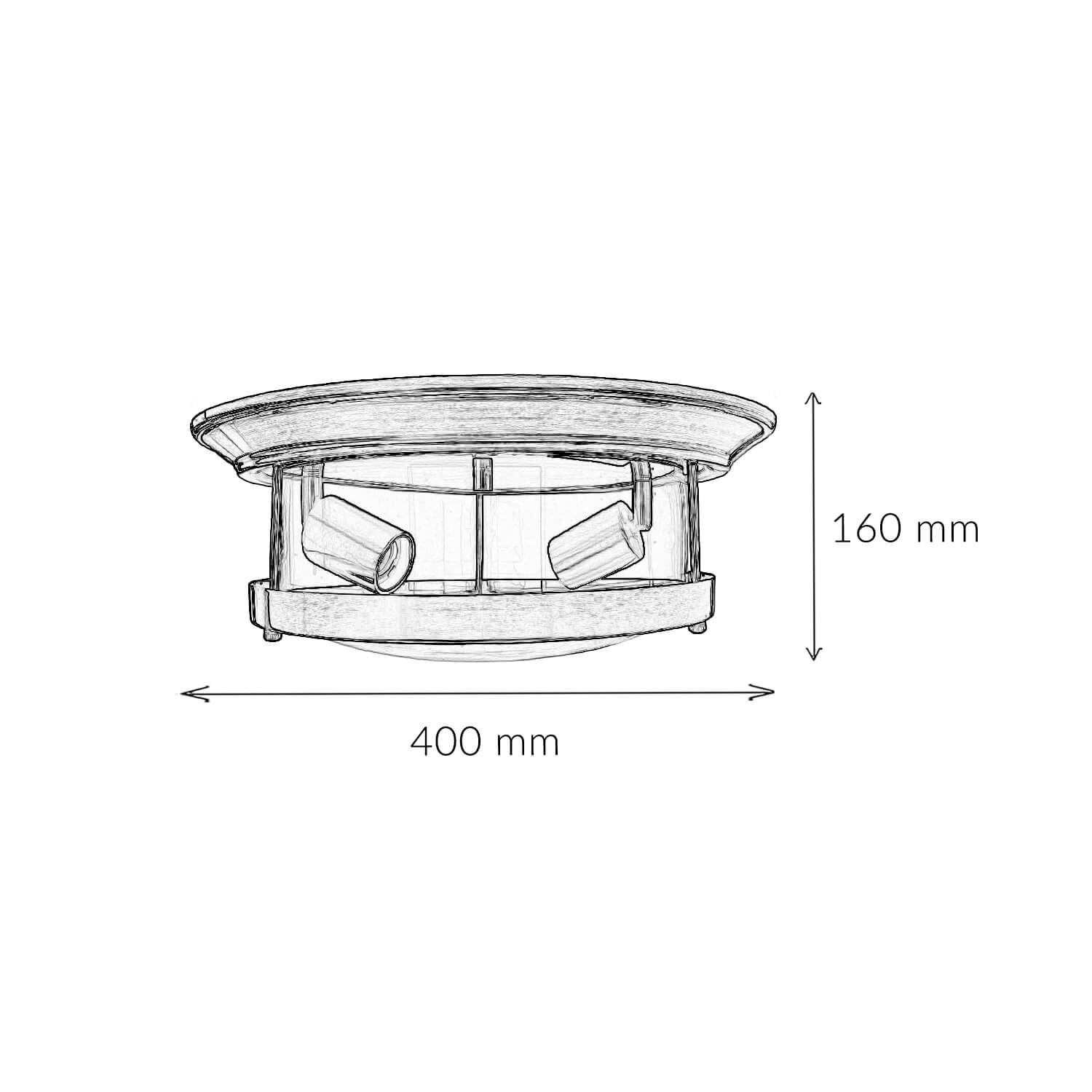 Licht-Erlebnisse Lampada da bagno a soffitto Ø 35 cm rotonda H: 14,5 cm IP44 in ottone anticato per 2x E27 plafoniera bagno lampada da soffitto bagno