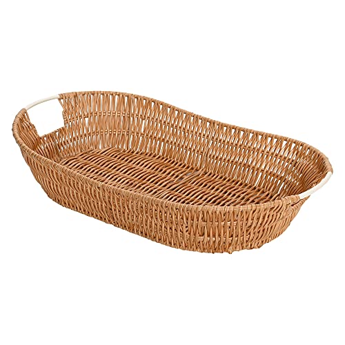 Mimo Style Rattan Cesto Oval de Fibra Natural com Alça, Bege, 46....