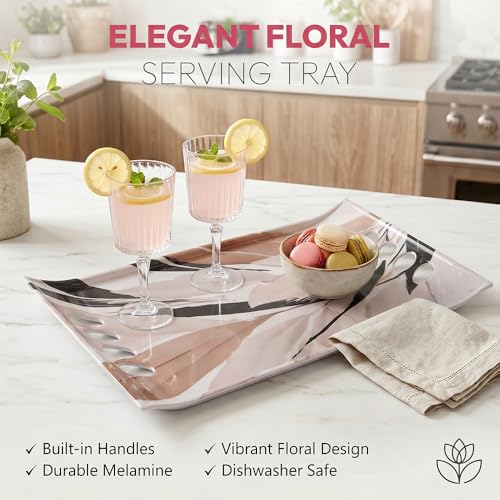 Image of U.P.C Tray Set for Serving /Serving Tray Set of 3 / Premium Printed Tray for Serving /Multi-Use Nashta Plate (Small, Medium & Large)
