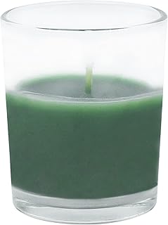 Zest Candle 12-Piece Votive Candles, Hunter Green Round Glass