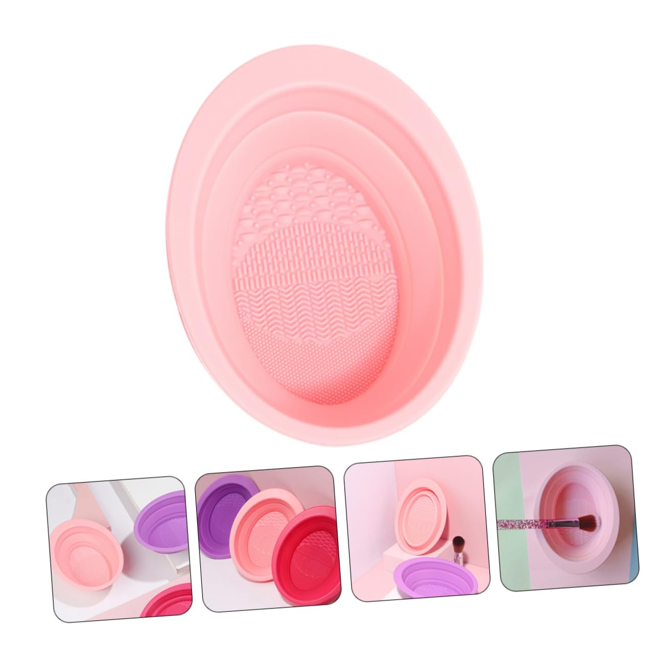 FRCOLOR 3 Pezzi Di Detergente Per Pennelli Da Trucco in Silicone Portatile Per La Casa E Il Salone.